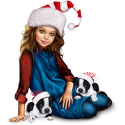 christmas_elf_girl_with_boston_terrier_puppy 52