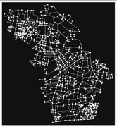 Road network graph of Sonadanga, Khulna generated with OSMnx