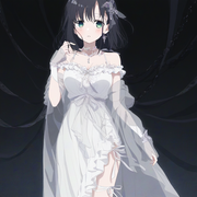 1girl, {{touyoko momoko (saki)}}, black hair, green eyes, leg warmers, leg ribbo s-2174853020