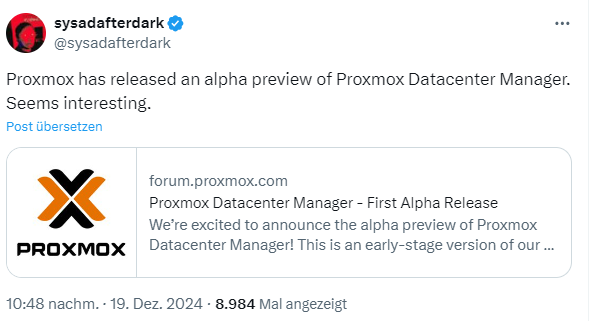  Proxmox-Rechenzentrumsmanager
