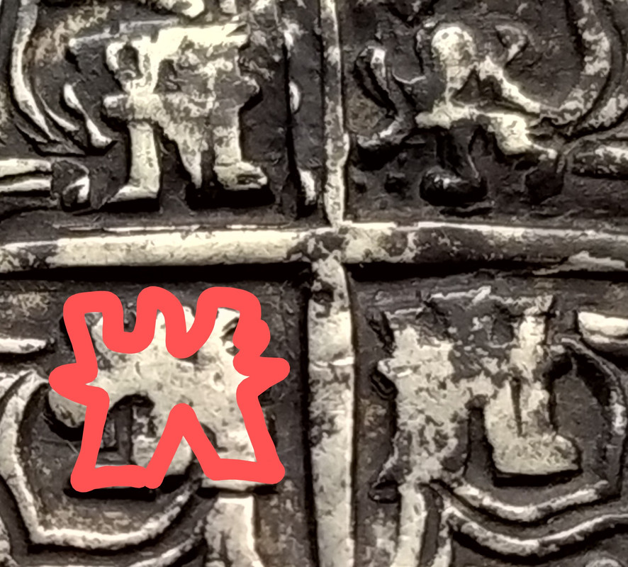 Copia de Felipe II 2 Reales de Sevilla 1588 detalle anv