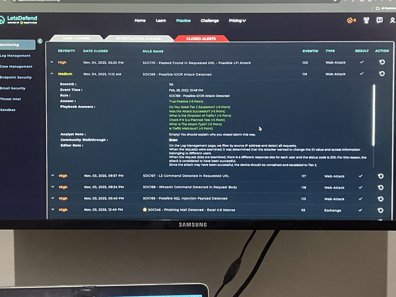 My Walkthrough of letsdefend.io SOC169 - Possible IDOR Attack Detected