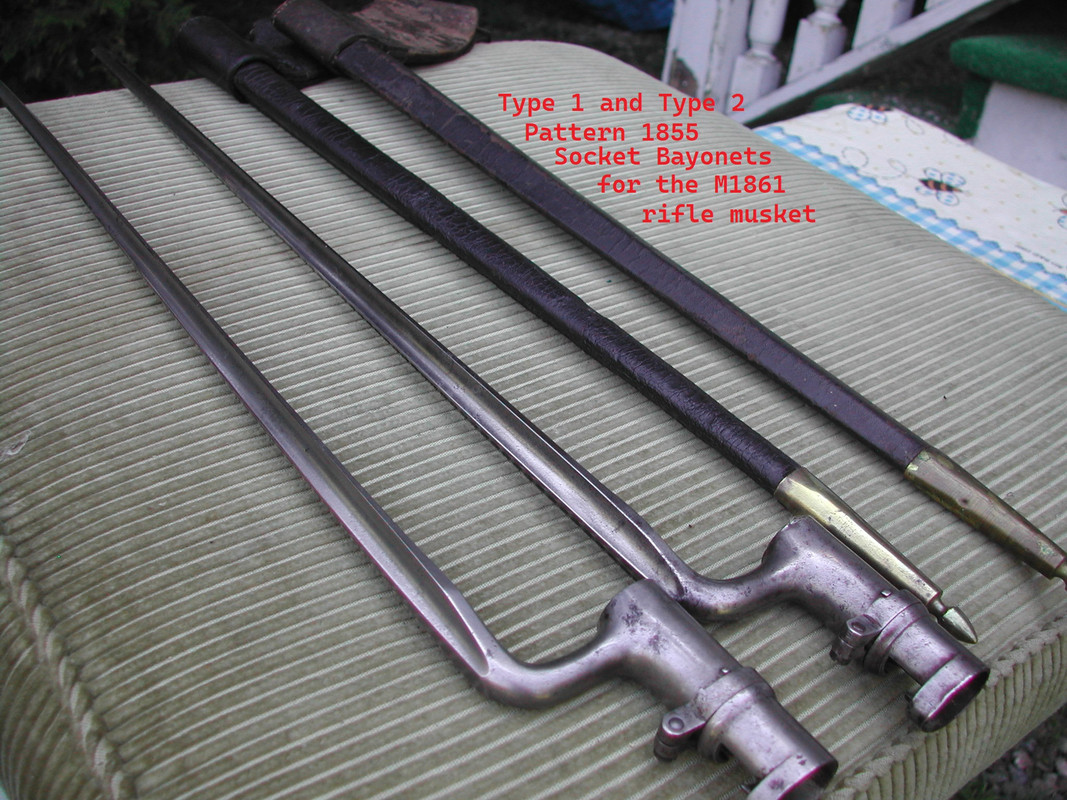 #7 Pattern 1855 Type 1 and Type 2 Socket Bayonets For the 1861 Rifle Musket