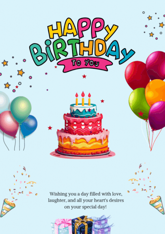 Pink and Brown Illustrative Happy Birthday A4 Document (5)