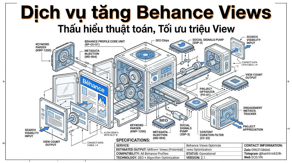 dịch vụ tăng behance views hàng đầu tăng impression