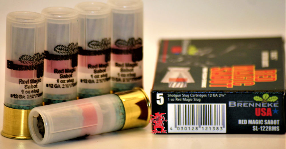 Brenneke 12 Ga 2¾ Red Magic Sabot 12ga Smooth Bore 1oz Slugs 5 Rounds Shotgun Shells At