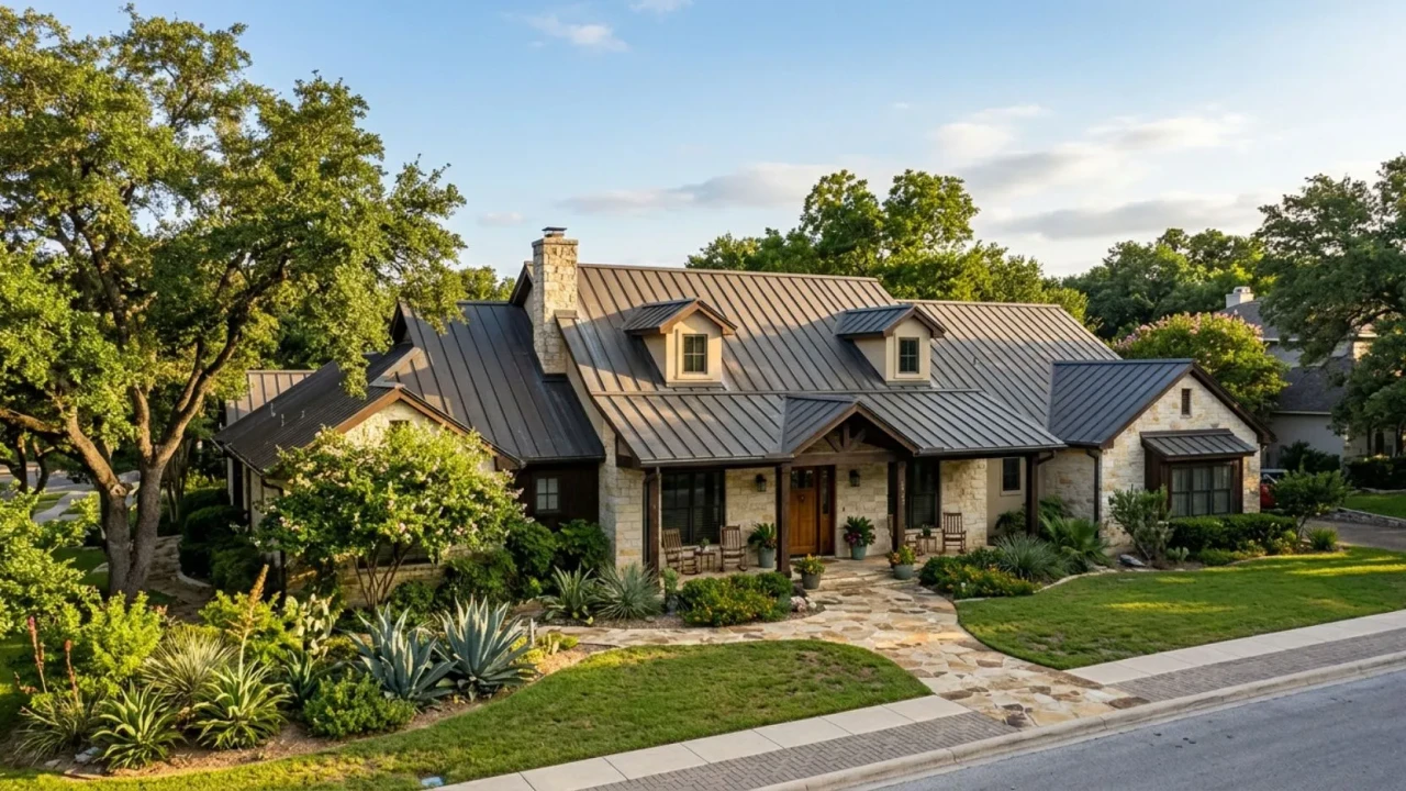 Metal roof showing longevity on San Antonio home after 30 years