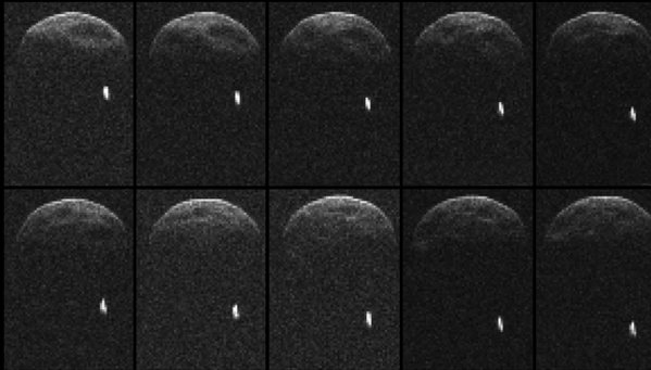 asteroide NEO con su Luna, imagen de radar