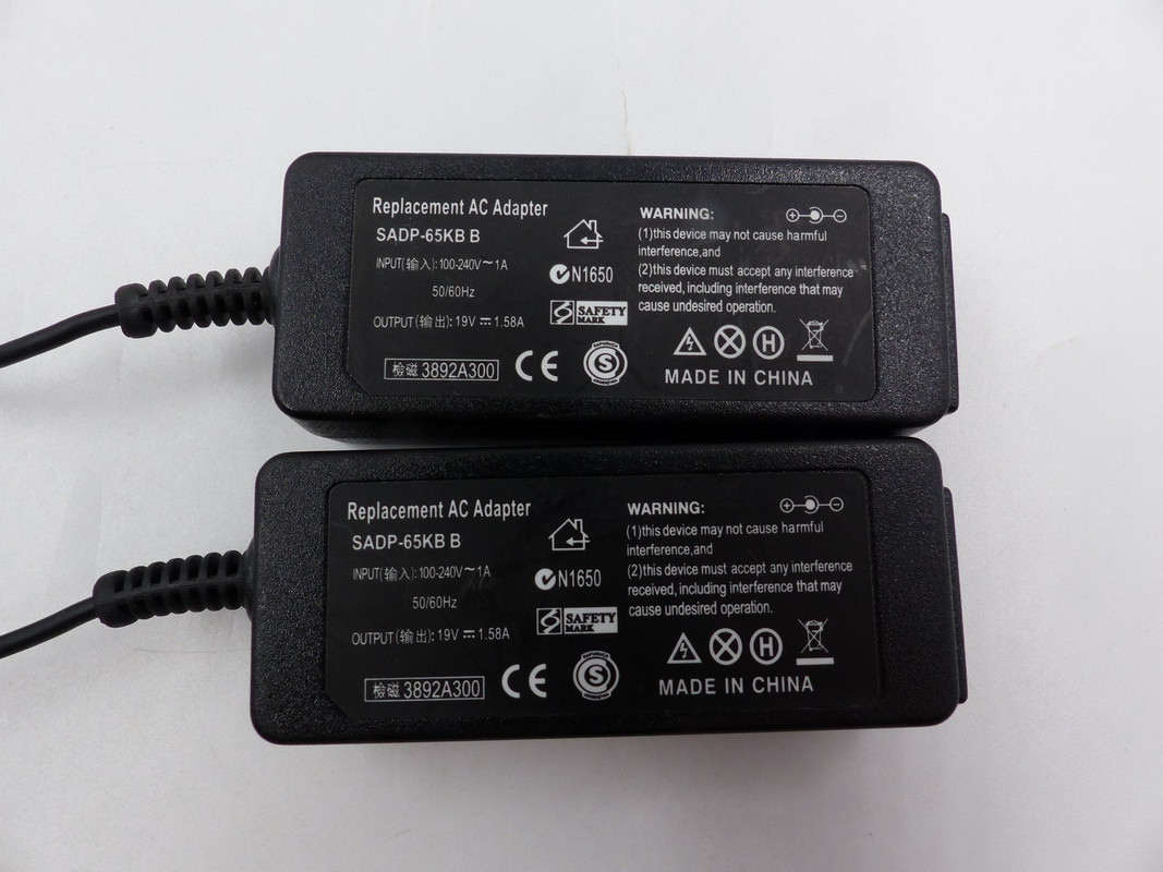 LOT OF TWO REPLACEMENT AC ADAPTER SADP-65KB B INPUT:100-240V OUTPUT:19V