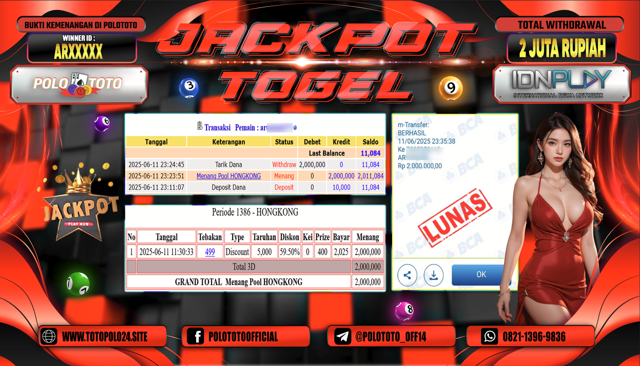 POLOTOTO JACKPOT TOGEL HONGKONG LOTTO Rp.2.000.000,-