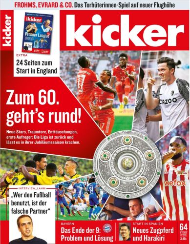 Cover: Kicker Sportmagazin No 64 vom 08 August 2022 Cover: Kicker Sportmagazin No 64 vom 08 August 2022