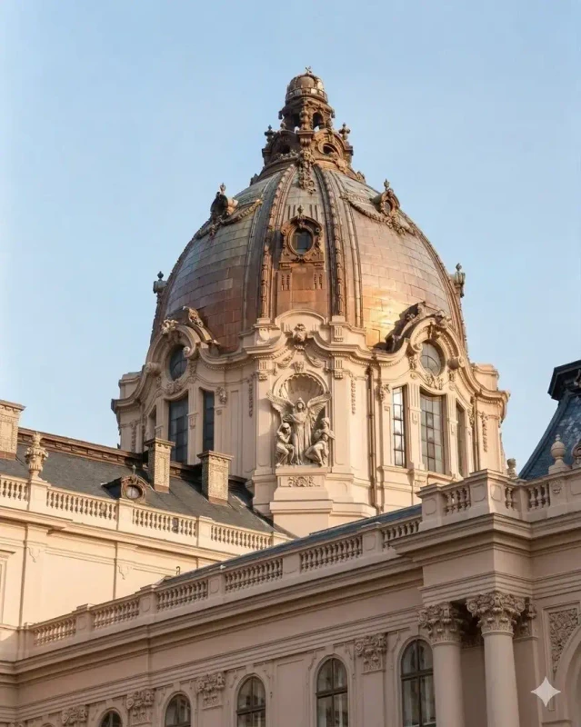 Palota régi kupola 2 Geminivel restaurálva