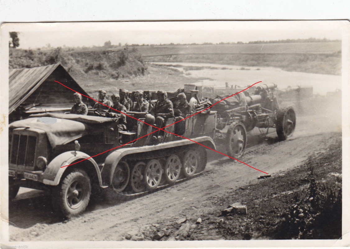 Zugmaschine Kanone Geschütz Sd.Kfz. Feldpost Aus
