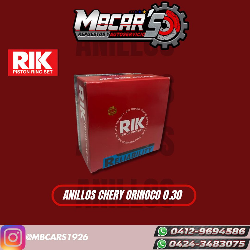 ANILLOS CHERY ORINOCO 0.30 