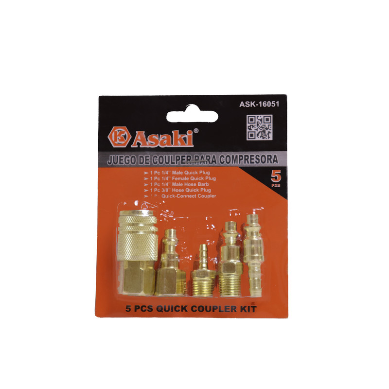 JUG. COUPLER PARA COMPRESORA 5PCS "ASAKI"