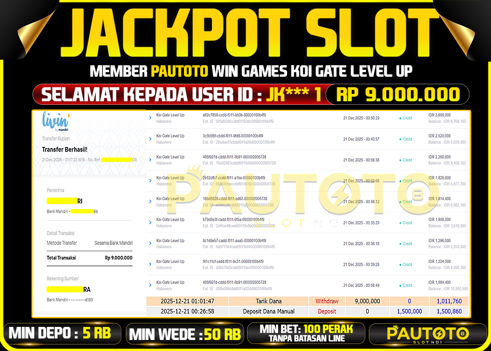 BUKTI JACKPOT LUNAS PAUTOTO