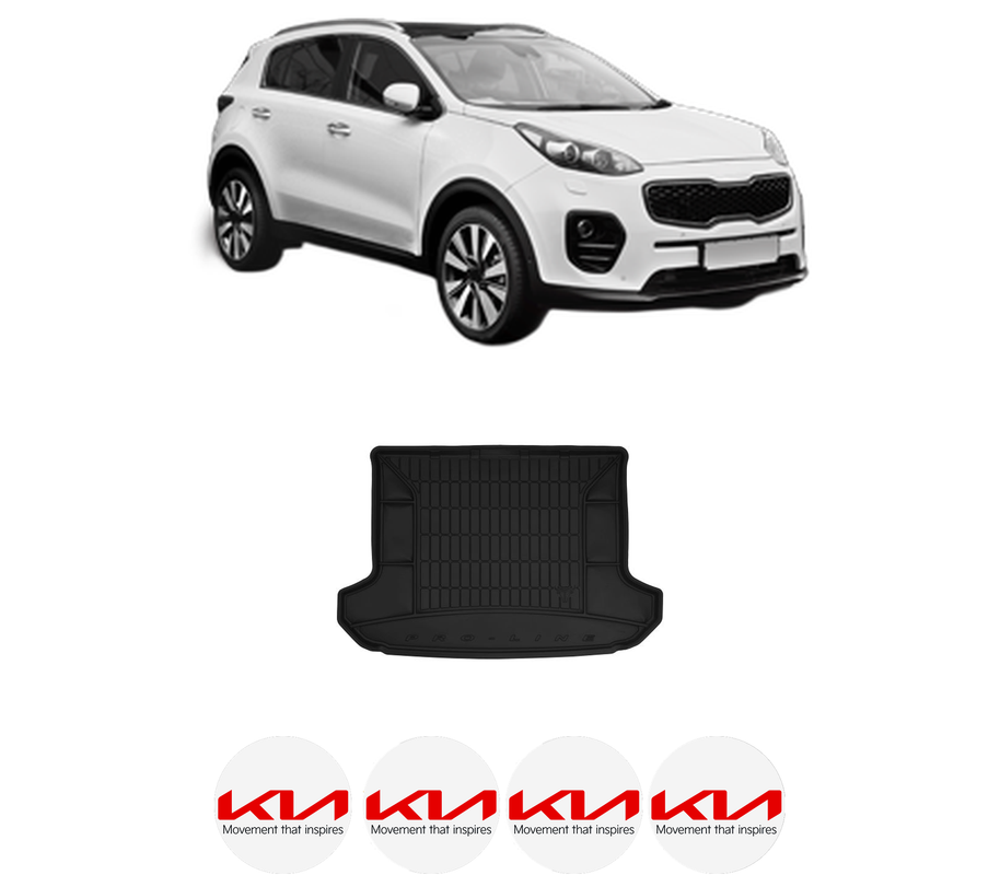 Tavita Portbagaj KIA SPORTAGE IV (QL, QLE) din 2015-2022, Protectie Portbagaj Auto, 4x Stickere auto cu KIA