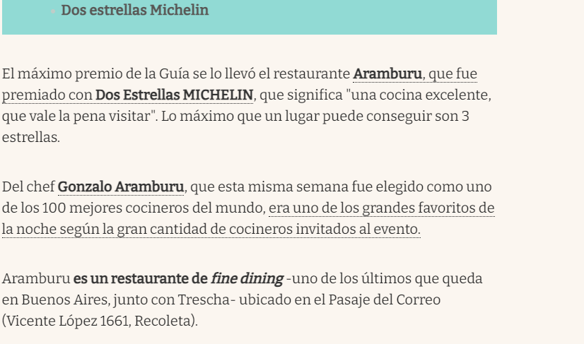 Guía Michelin en Argentina! - Comida y restaurantes en Argentina - Gastronomía