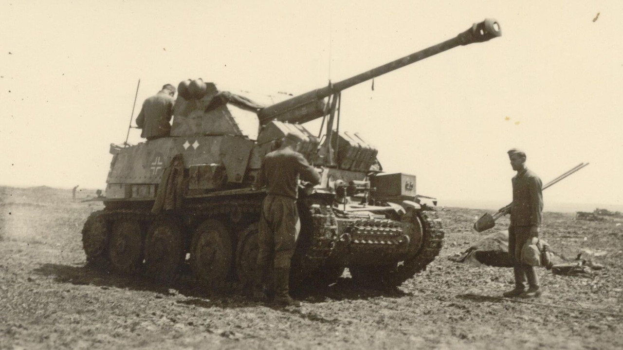 Foto, Panzer, Panzerjäger MARDER III  mit Tarnan