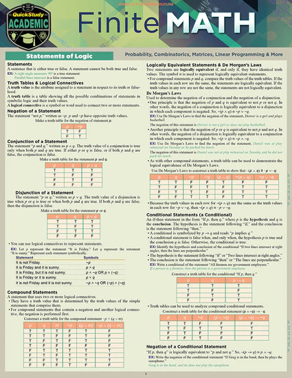 Finite Mathematics (Quickstudy Academic)