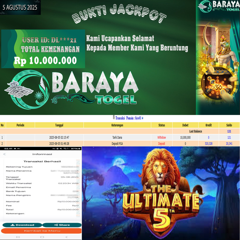Rp. 10.000.000.- WD LUNAS DI BARAYATOGEL