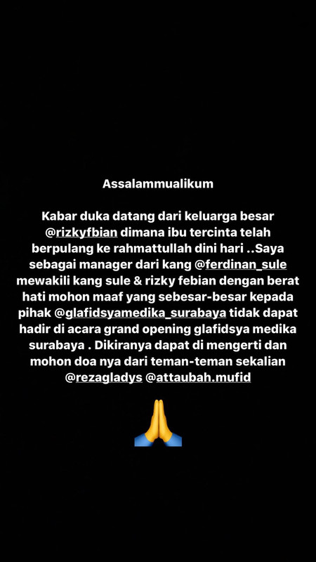 Dikabarkan bahwa mantan istri Sule, Lina meninggal dunia pada Sabtu (4/1/2020) dini hari.