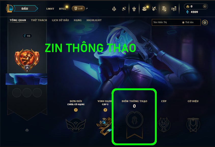 Acc LMHT # - Không Khung