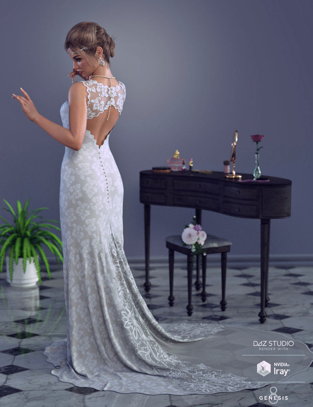 dForce White Wedding Outfit for Genesis 8 Female(s)