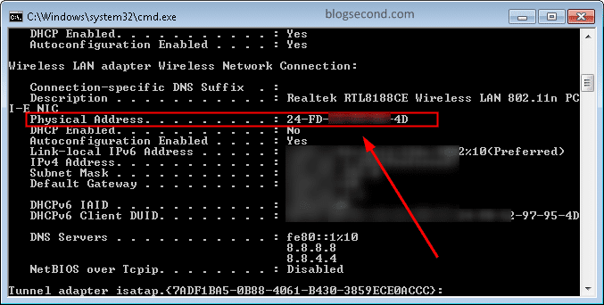 Mengetahui Mac Address di PC Windows