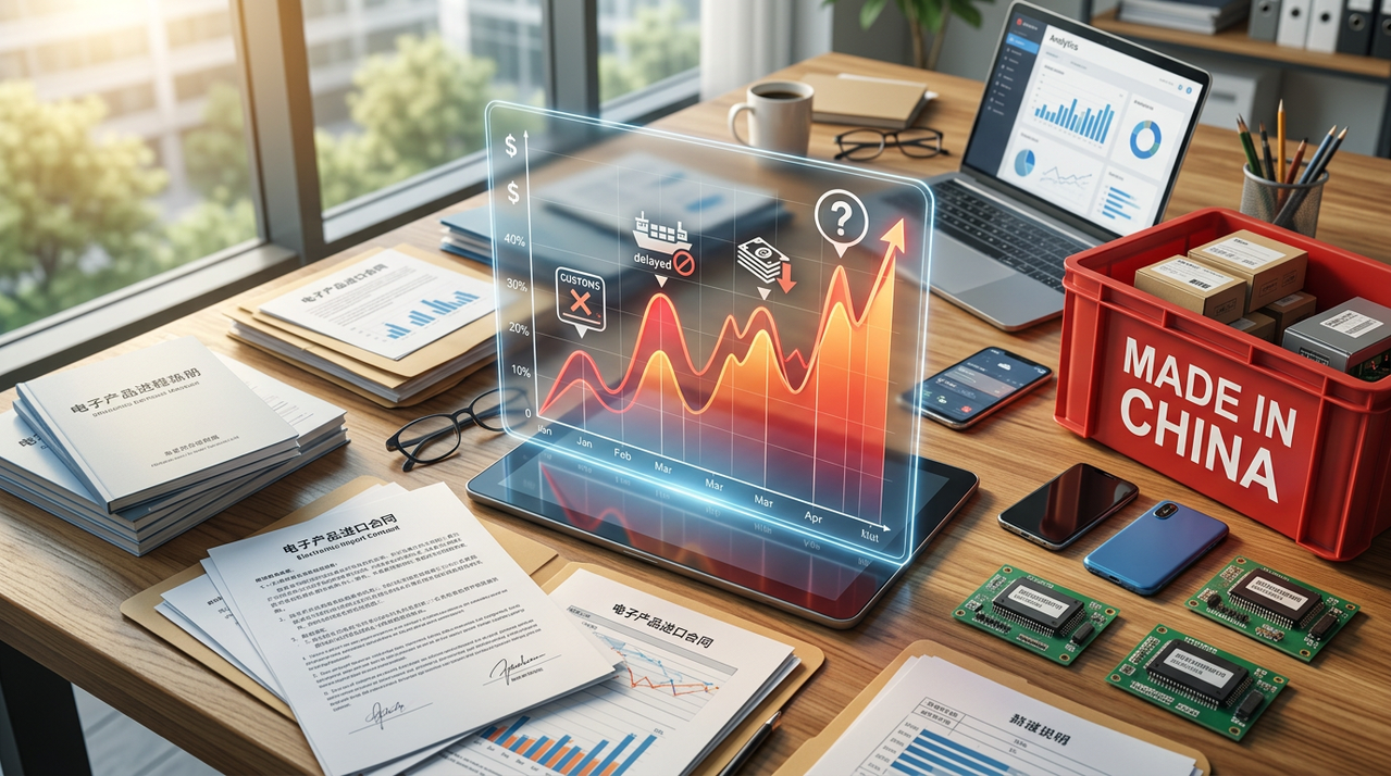 График финансовых рисков при импорте электроники из Китая