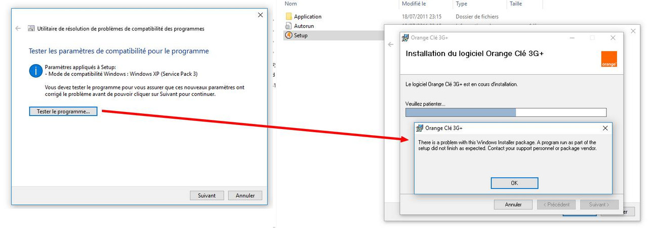 Pb installation cle 3G