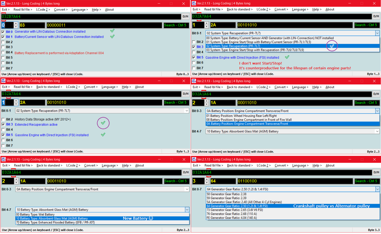 codificación monitor de batería polo 6R