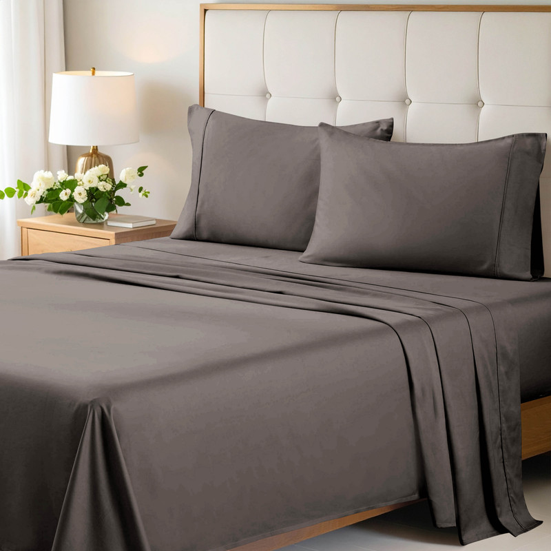 800TC Egyptian Cotton Sheet Set LS Grey 2
