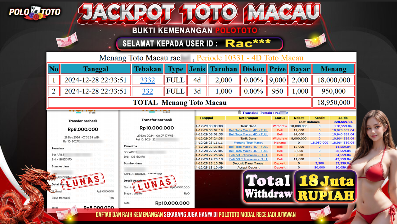 POLOTOTO JACKPOT TOGEL TOTO MACAU Rp.18,000.000,-