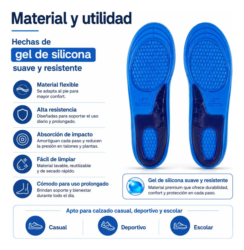 Plantillas Ortopedicas En Gel Deporte Comodas Salud 4