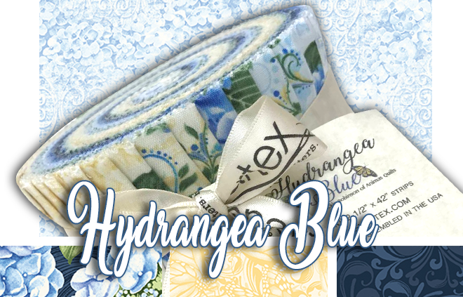 Benartex Hydrangea Blue by Jackie Robinson 3093 05 Light Blue Petals Cotton