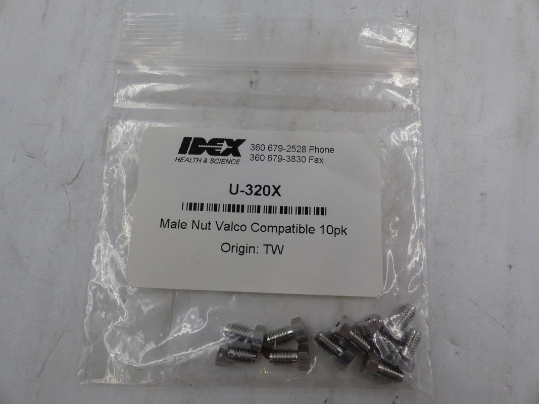 IDEX U-320X STAINLESS STEEL MALE NUT VALCO COMPATIBLE 10 PACK