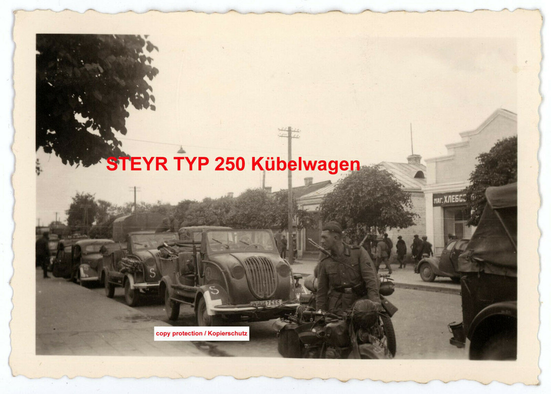 Foto Steyr 250 Kübelwagen,Wehrmacht,Polen,ww2 photo military car,unit emblem,WH