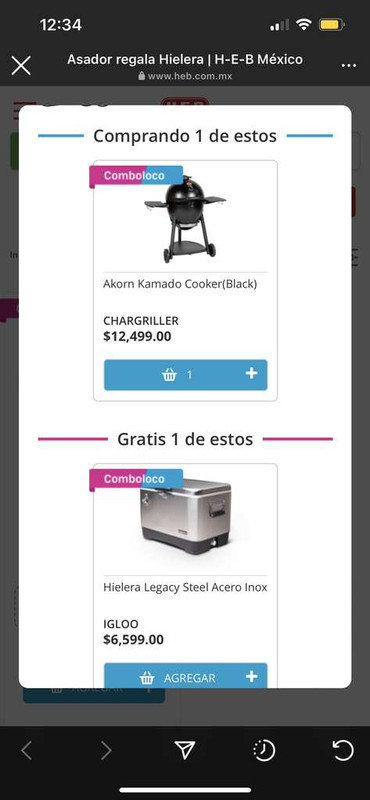 COMBOLOCO HEB ASADOR+HIELERA 
