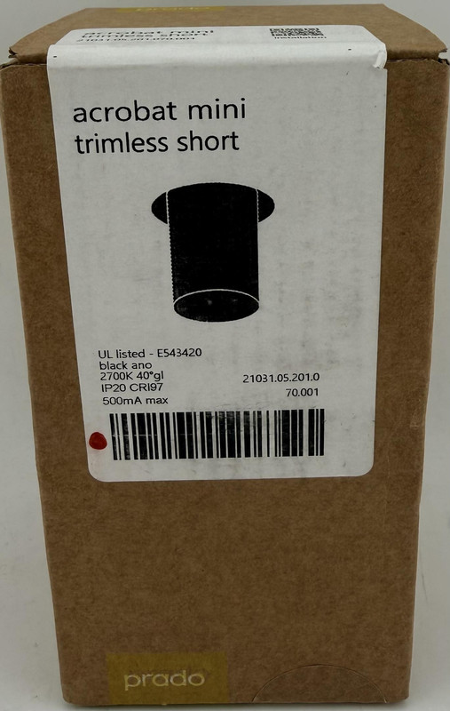 PRADO ACROBAT MINI TRIMLESS SHORT 21031.05.201.070.001 BLACK 2700K 40GL CRI97