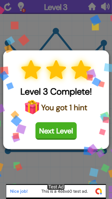 One Stroke Connect - Puzzle Game Android Studio Project with AdMob Ads + Ready to Publish