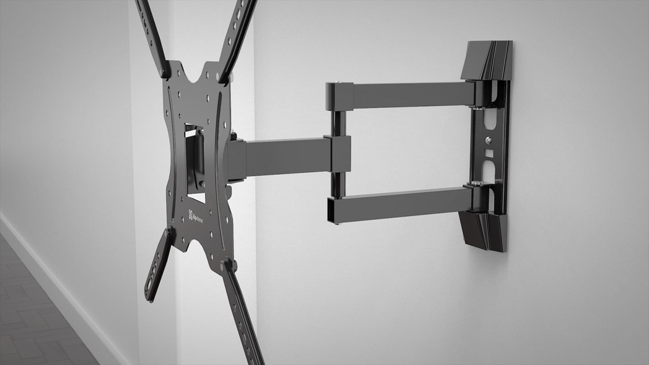 Detalle de la construcción de acero y la compatibilidad VESA del soporte Klip Xtreme.