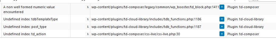Php error in homepage
