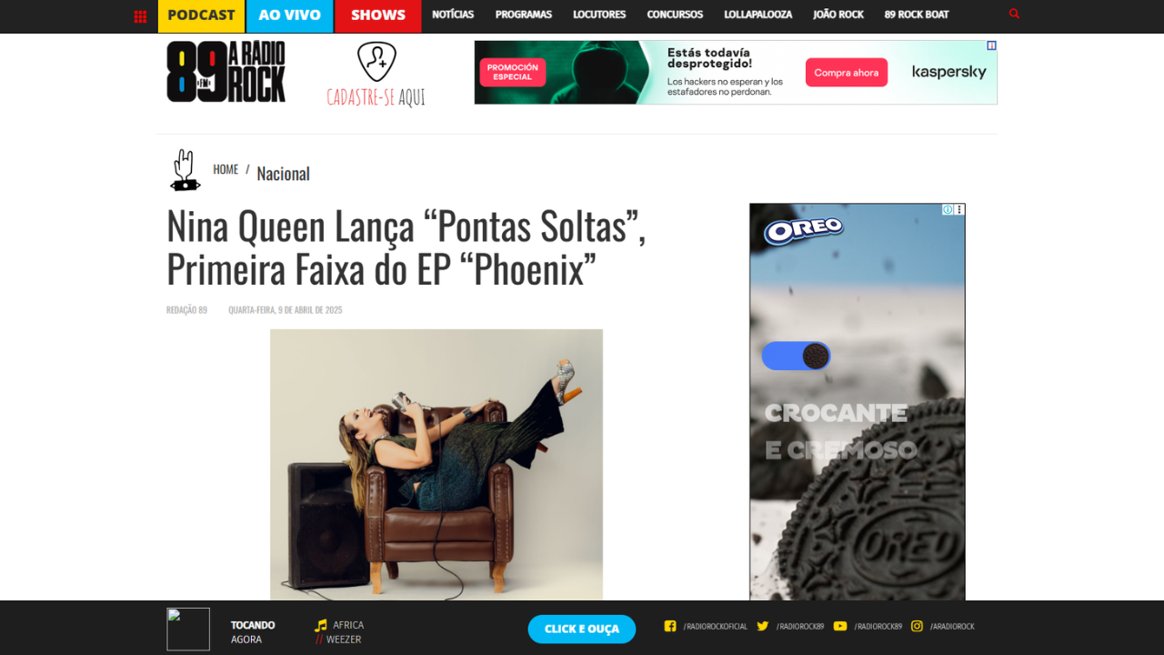 Nina Queen na Rádio Rock 89 FM