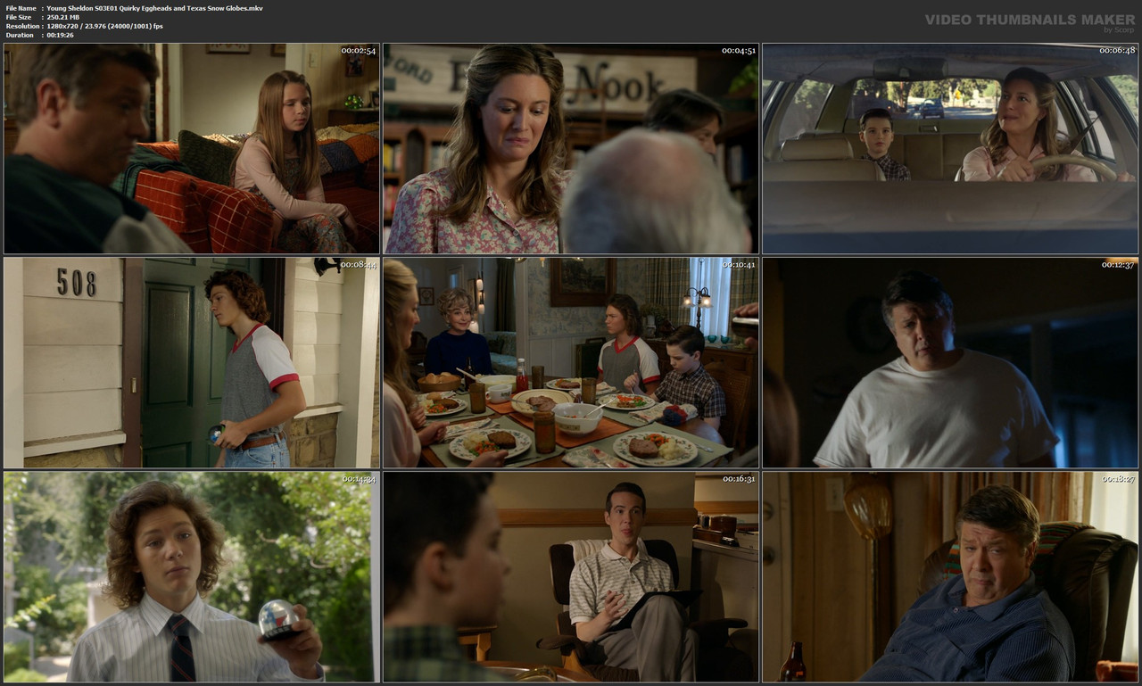 Young Sheldon S03E01 Quirky Eggheads and Texas Snow Globes.mkv