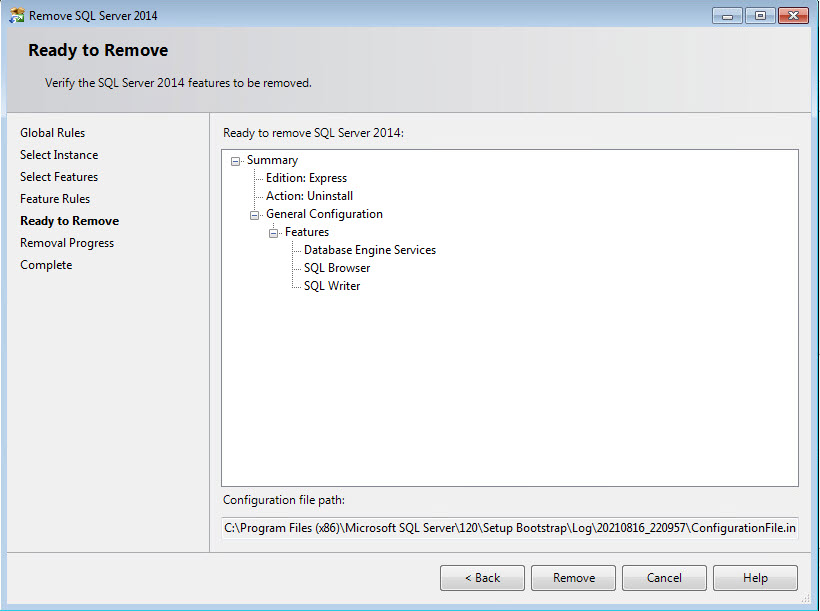 Uninstall SIMATIC WinCC Runtime Prof. SQL Server Instance Uninstall SIMATIC WinCC Runtime Prof. SQL Server Instance