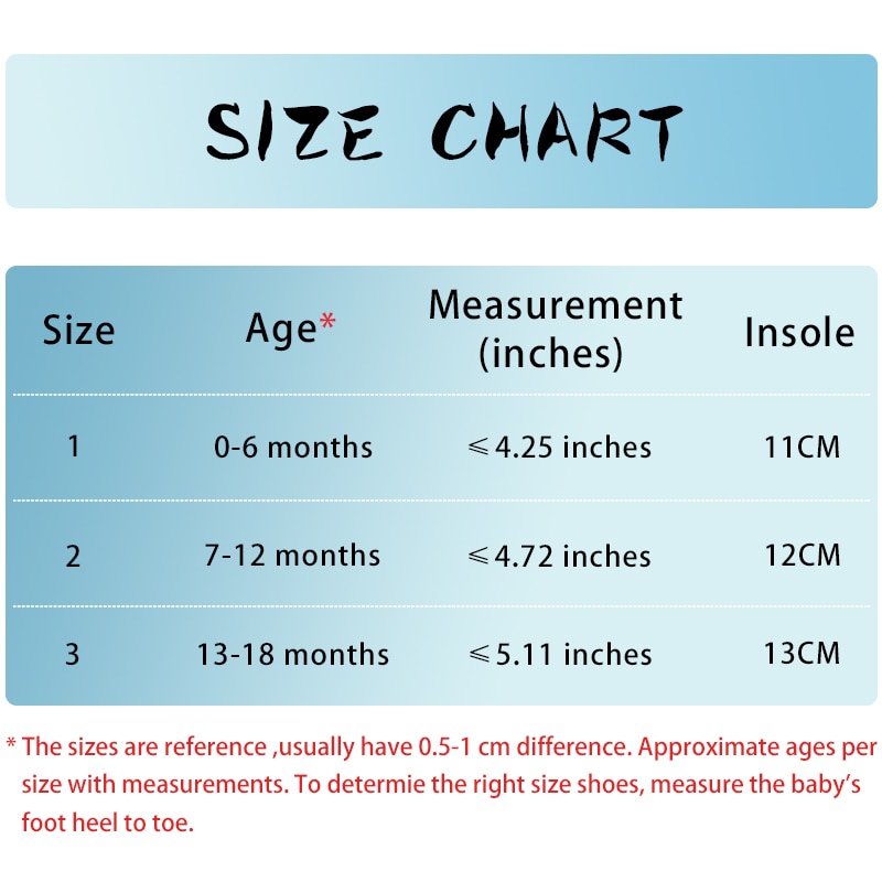 baby shoe sizes by age