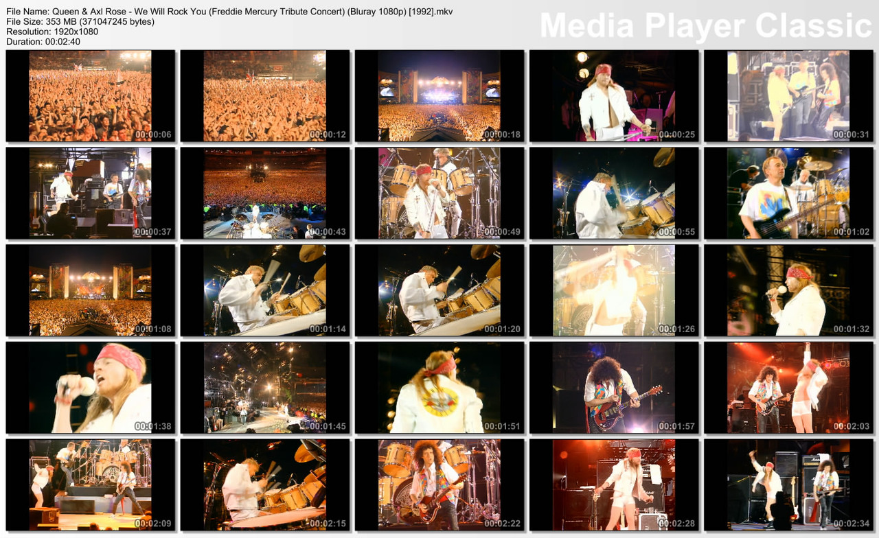 Queen & Axl Rose - We Will Rock You (Freddie Mercury Tribute Concert) (Bluray 1080p) [1992]