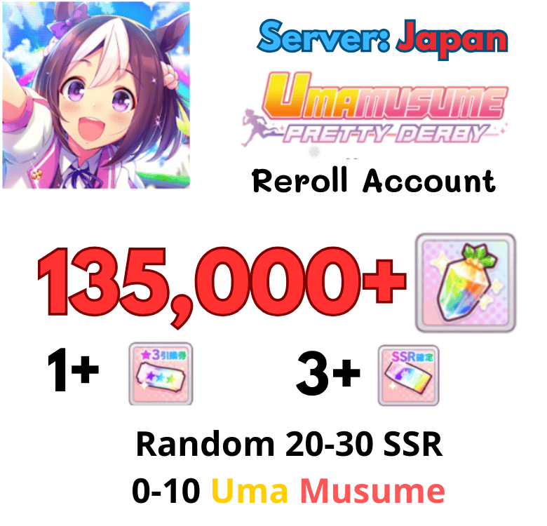 [JP] Uma Musu Pretty Derby Gói 1 Reroll Account 