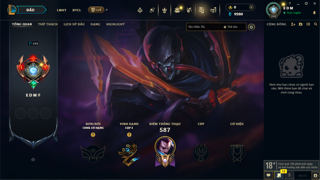 Acc LMHT # - Không Khung